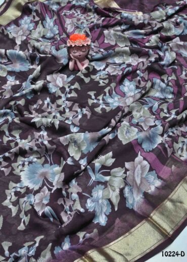 Meera -10224-D  Purple Color Rich Look Elegant Soft Chiffon Saree CM1250724 (RR11C)