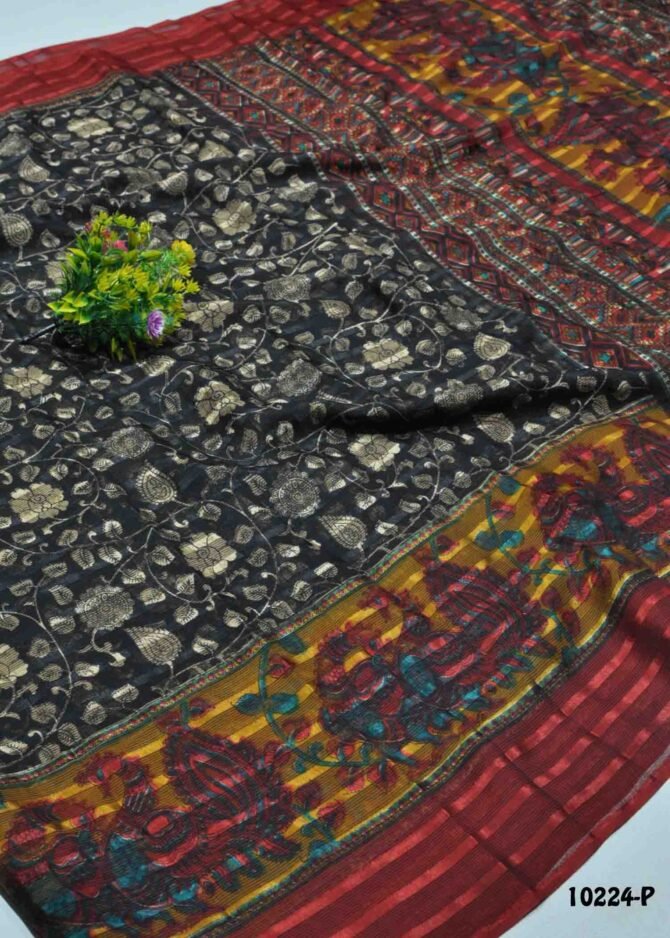 Aishwarya -10224-P  Black Color Simply Synthetic Saree CM1299442 (LR9E)