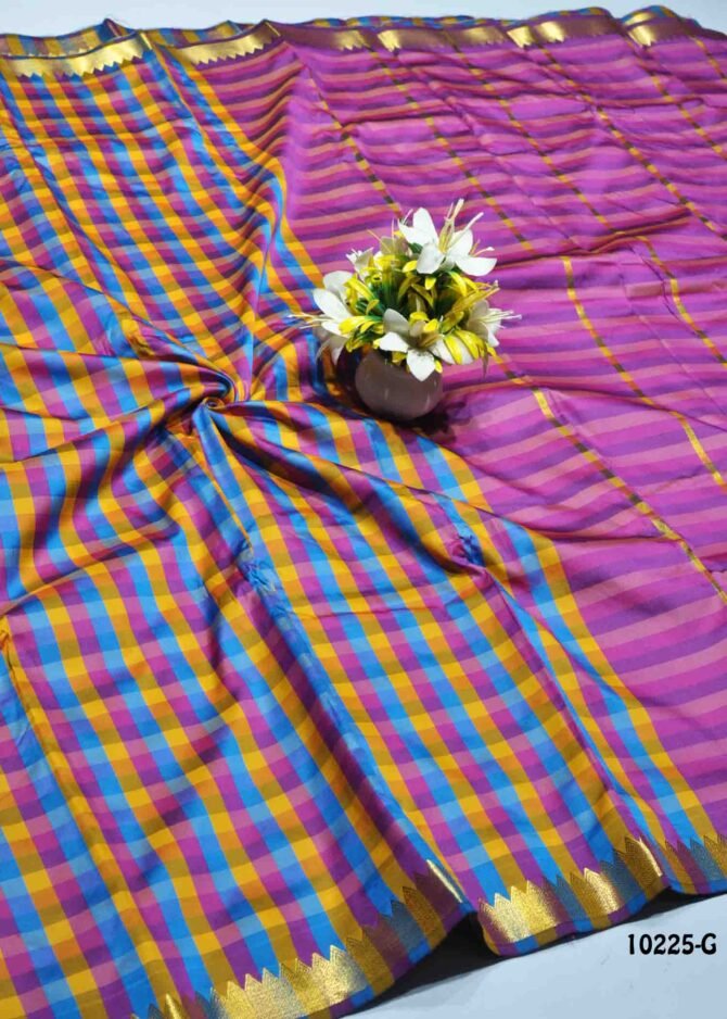 Madhumitha - 10225-G  Multi Color Checked Aparna Saree CM1298001 (RR1E)
