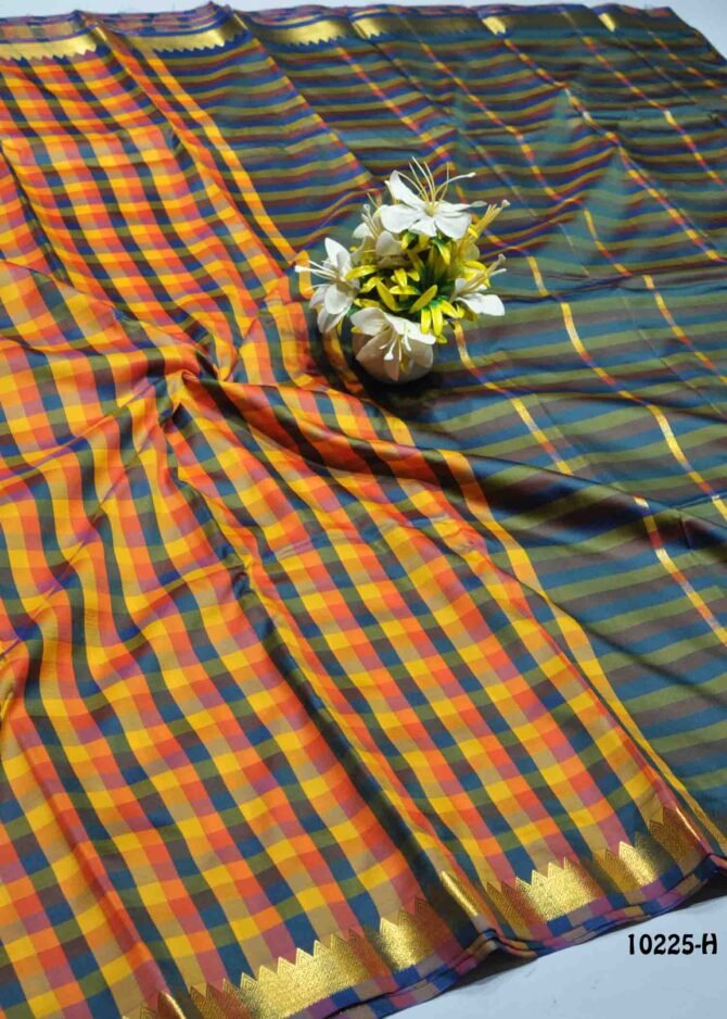 Madhumitha - 10225-H  Multi Color Checked Aparna Saree CM1298001 (RR1E)