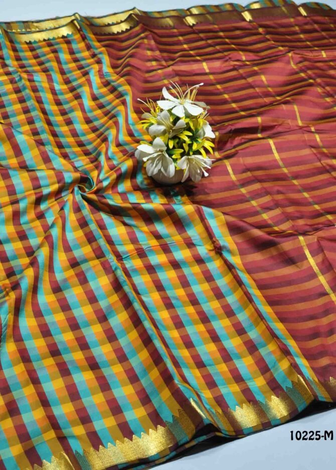 Daksha - 10225-M  Multi Color Checked Aparna Saree CM1298001 (RR1E)