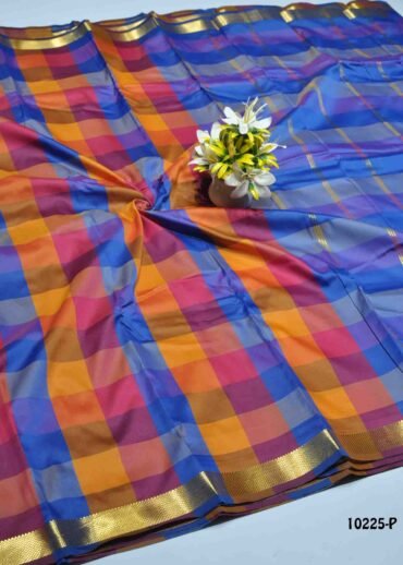 Daksha - 10225-P  Multi Color Checked Aparna Saree CM1298001 (RR1E)