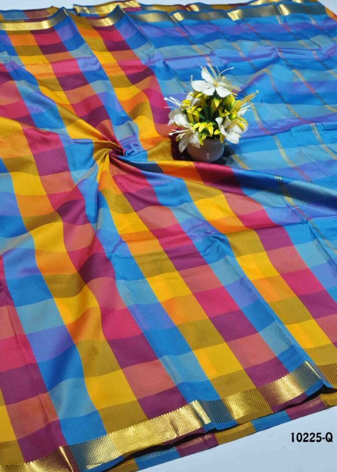 Daksha - 10225-Q  Multi Color Checked Aparna Saree CM1298001 (RR1E)