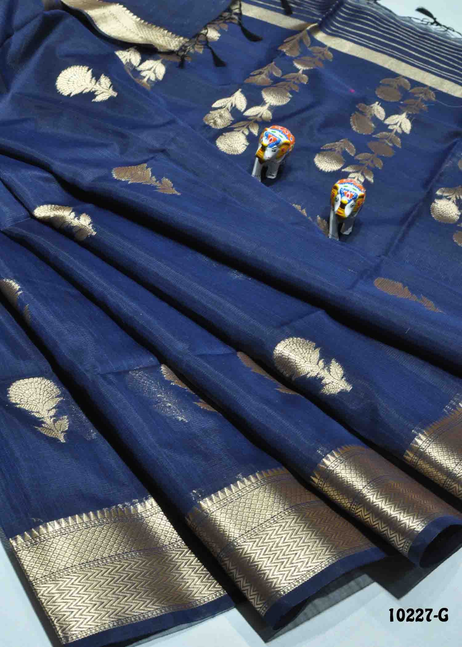 Amaravathy - 10227-G NavyBlue Color Traditional Wear Chanderi Silk CM1295836 (LR3D)