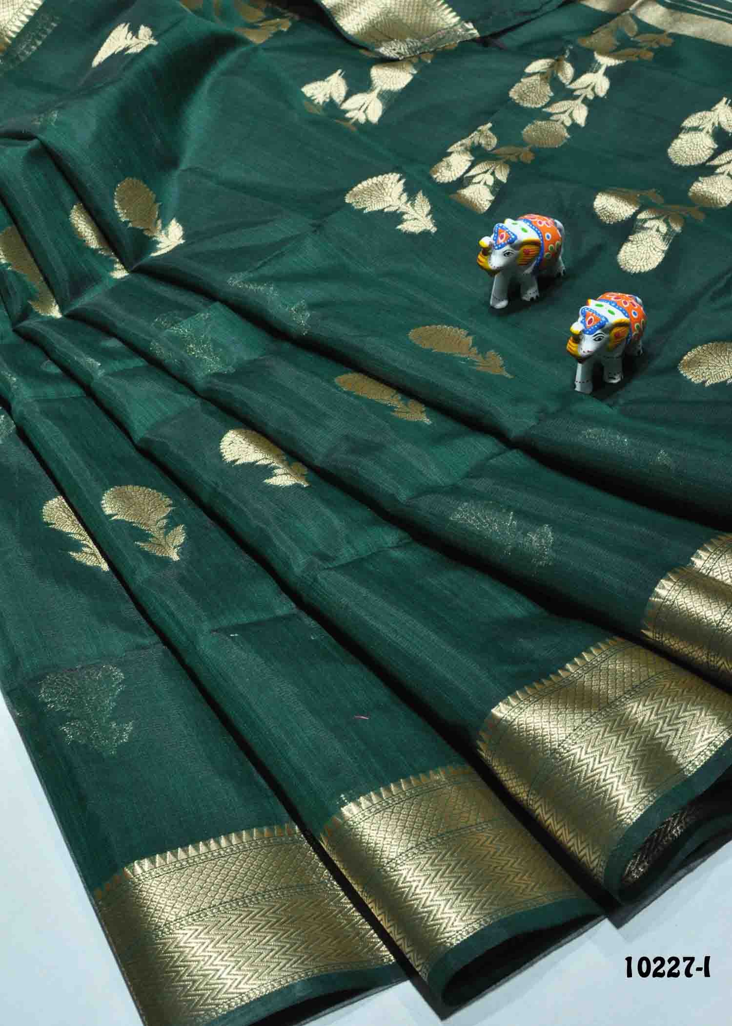 Amaravathy - 10227-I DarkGreen Color Traditional Wear Chanderi Silk CM1295836 (LR3D)