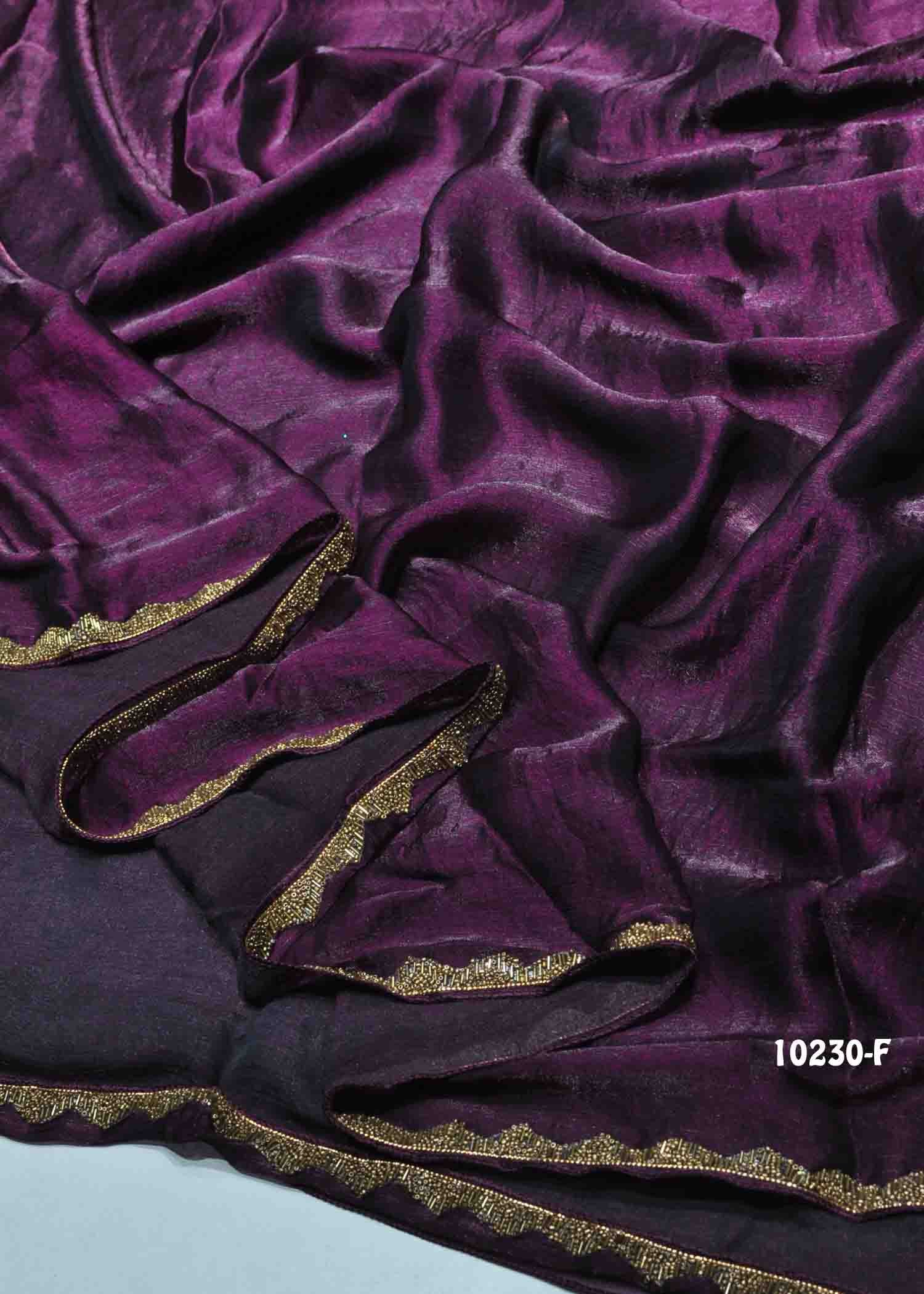 Niviksha - 10230-F DeepPurple Color Beautiful Plain Space Silk Saree CM1302830 (LR8D)