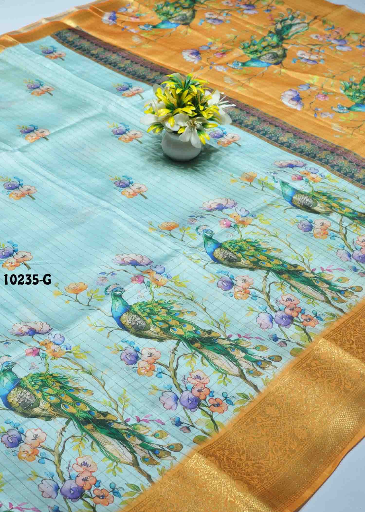 Varshini -10235-G ArticBlue Color Dola Silk Saree CM1305149 (LR6D)