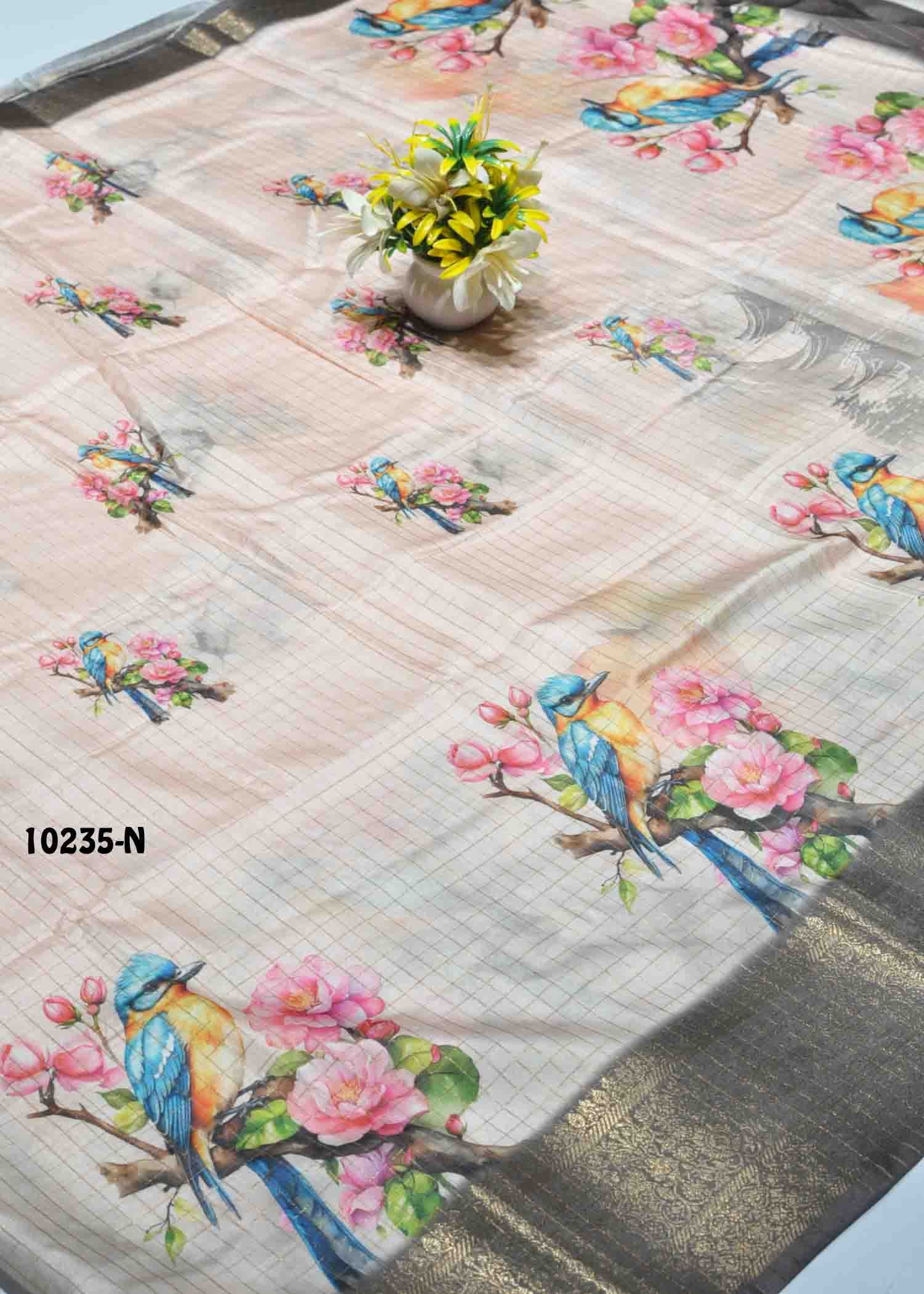 Ilakiya -10235-N LightPeach Color Dola Silk Saree CM1305149 (LR6D)