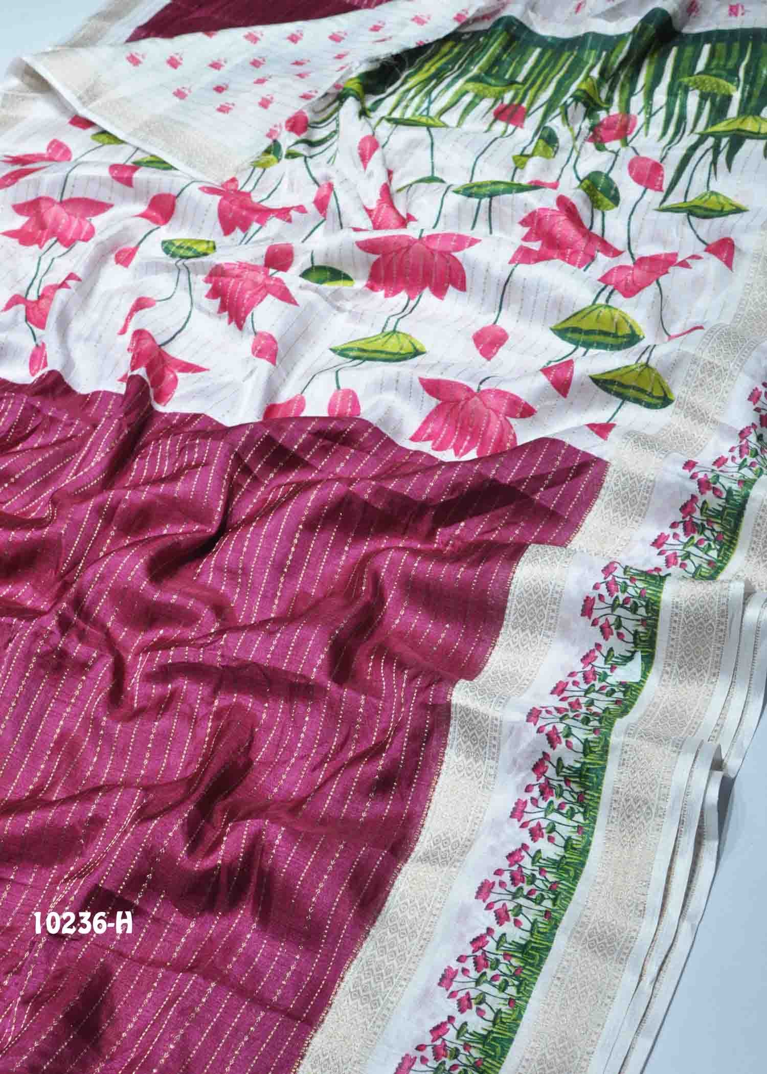 Tamil -10236-H Purple Color Moss Chiffon Saree CM1307833 (LR6D)