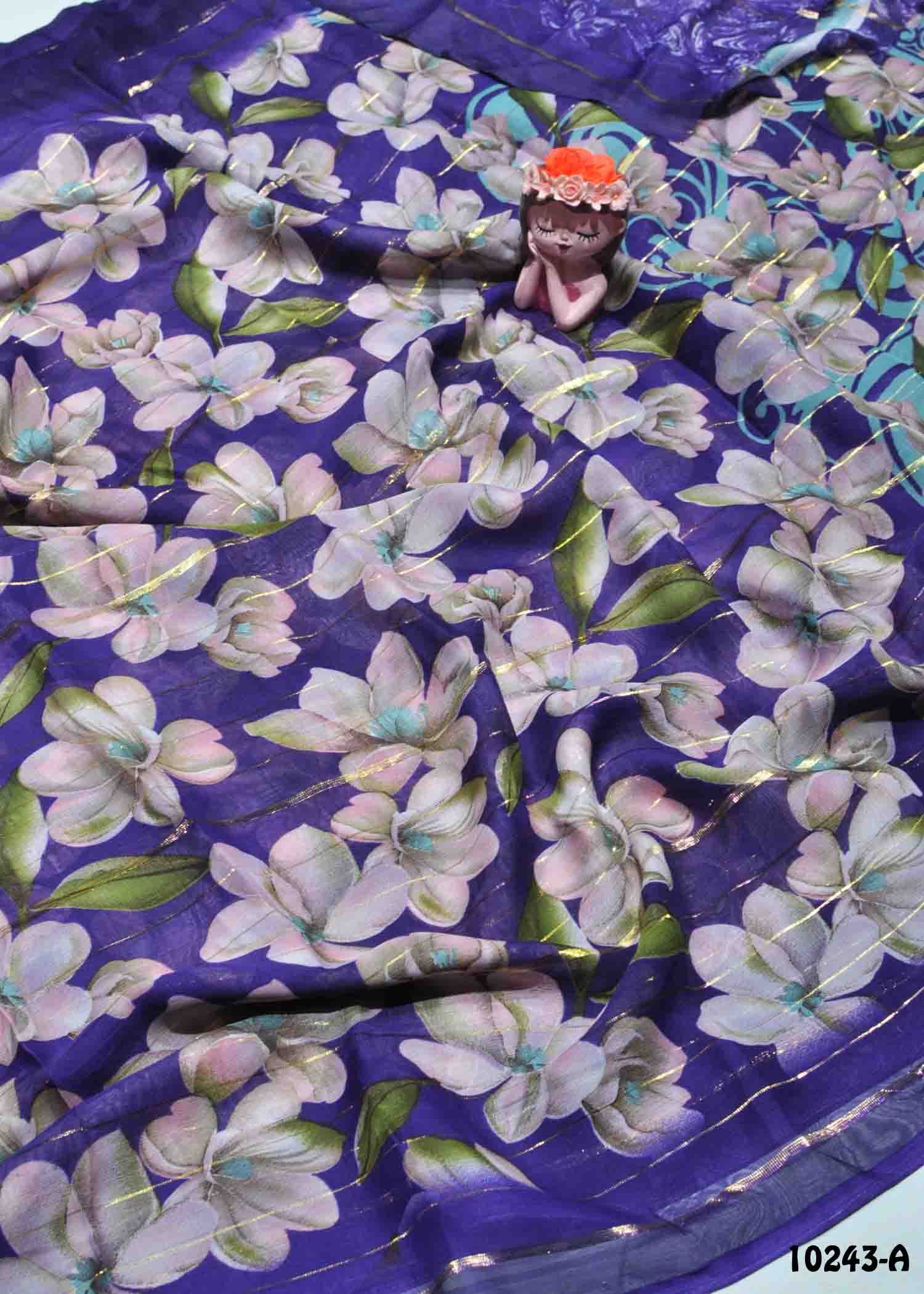 Vihana -10243-A   Violet Color Floral Print Synthetic Saree CM1285777 (RR11C)
