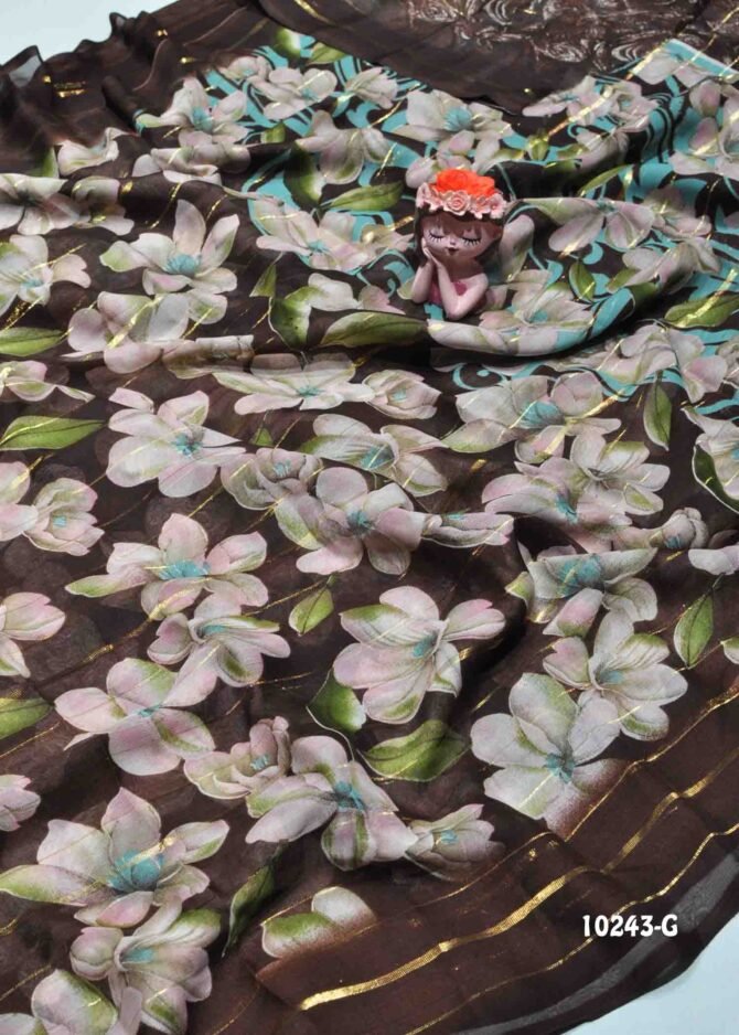 Vihana -10243-G   Brown Color Floral Print Synthetic Saree CM1285777 (RR11C)