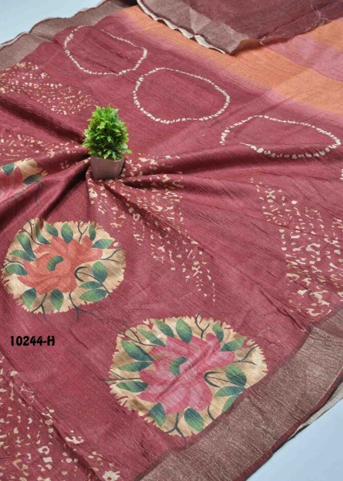 Annakkili -10244-H  Merlot Red Color Crushed Dola Silk Saree CM1286726 [LR7D]