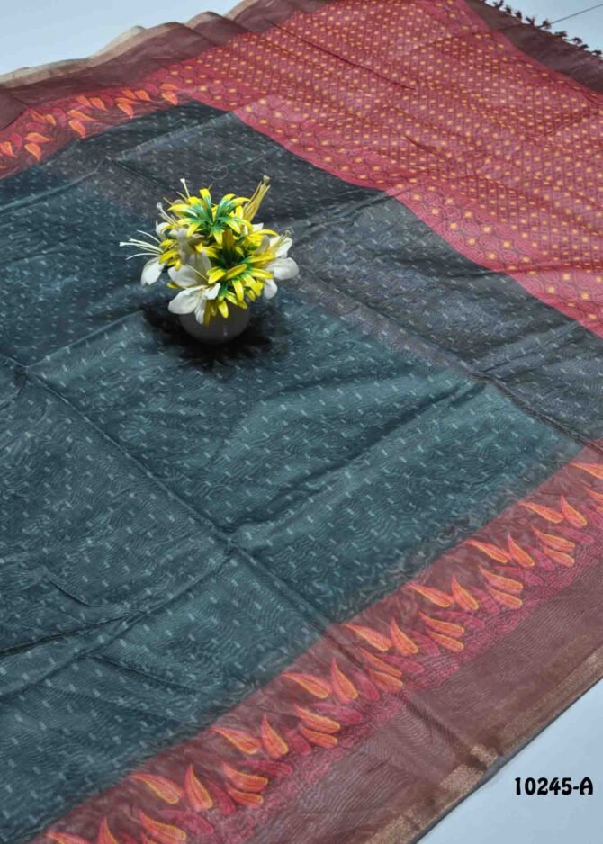 Isaiyozhi -10245-A   DuskGrey Color Elagance Fancy Cotton Saree CM1302090 [LR7D]