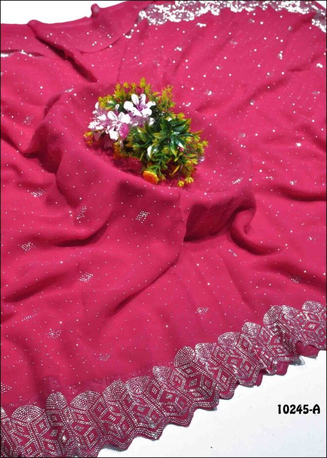 Kayal -10245-A  Hotpink Color New Arrival Georgette Saree CM1271428 (RR10B)