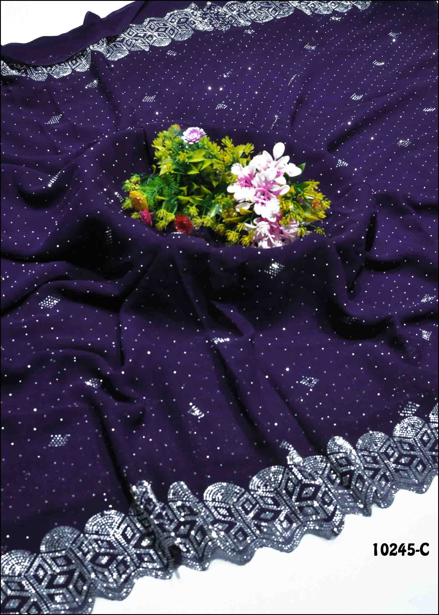 Kayal -10245-C  DeepViolet Color New Arrival Georgette Saree CM1271428 (RR10B)