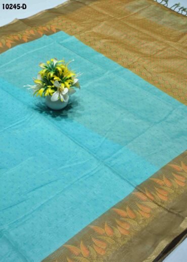 Isaiyozhi -10245-D   SkyBlue Color Elagance Fancy Cotton Saree CM1302090 [LR6C]
