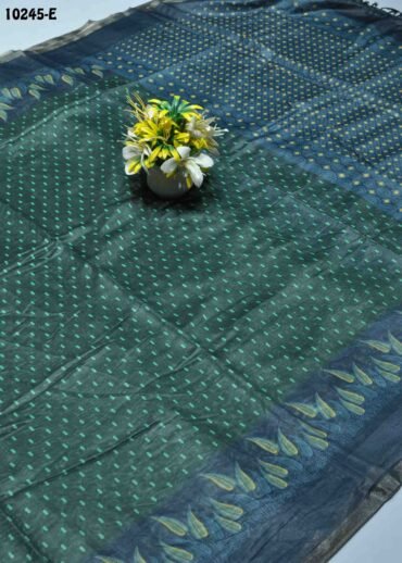 Isaiyozhi -10245-E   EmeraldGreen Color Elagance Fancy Cotton Saree CM1302090 [LR6C]
