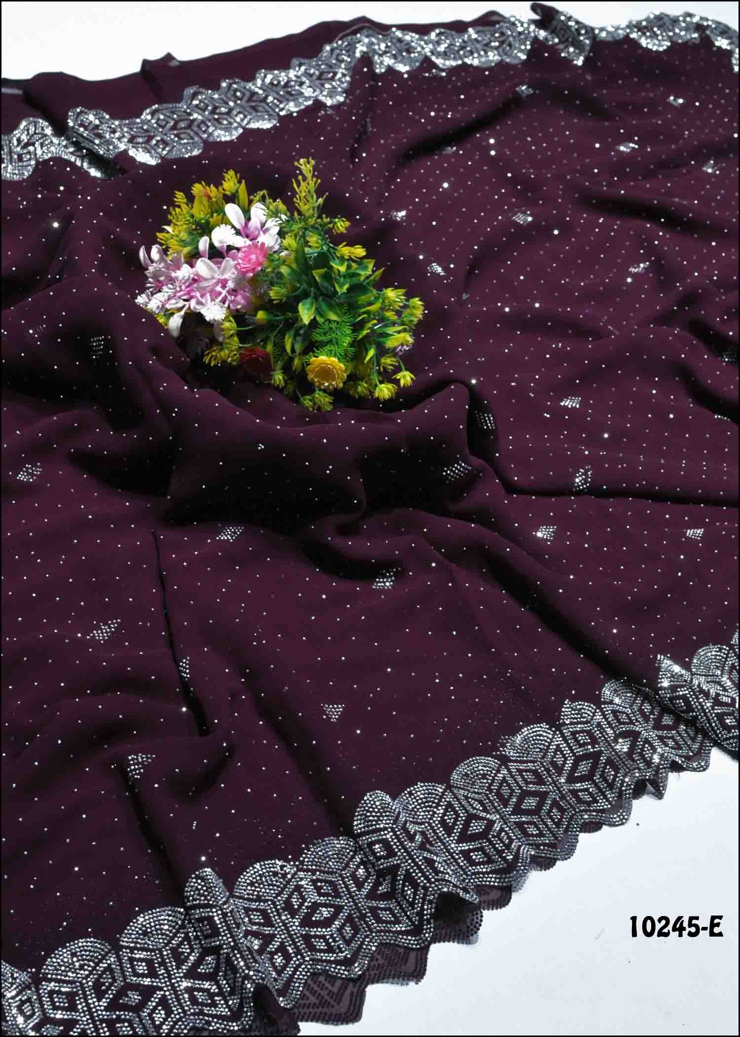 Kayal -10245-E  DeepPurple Color New Arrival Georgette Saree CM1271428 (RR10B)