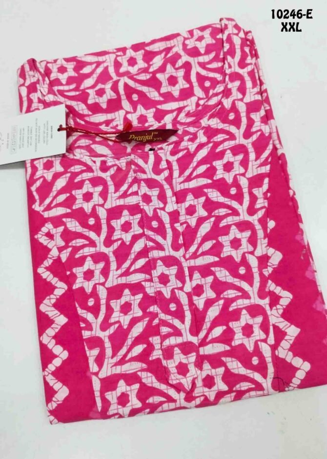 Aganshasri -10246-E  [XXL]  Pink Color (Pranjul Brand) Cotton Readymade Pocket Nighty CM1300265 (LR2B)