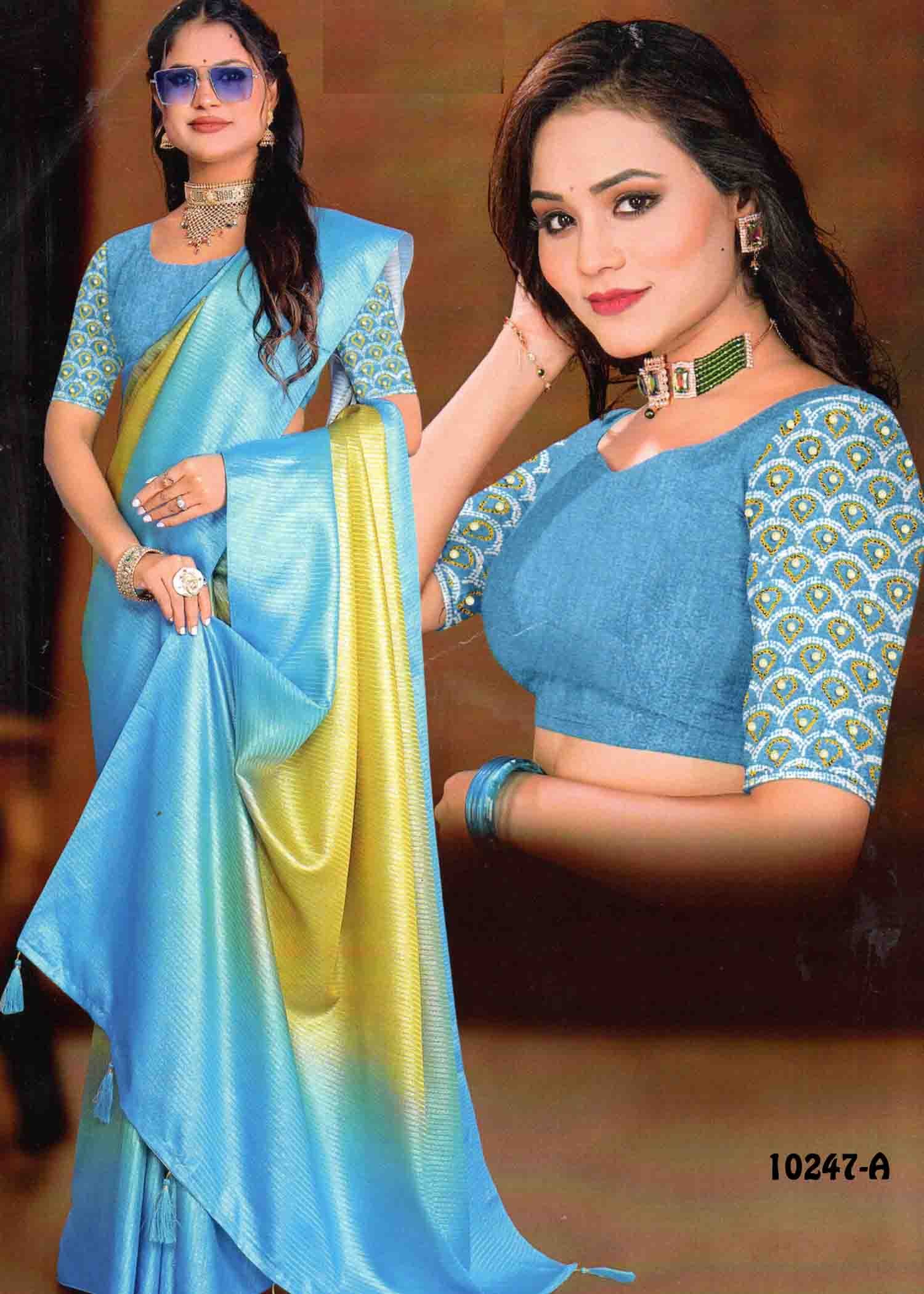 Sneha -10247-A  TeaGreen Color Traditional Look Softy Tissue Silk Saree CM1279693 (LR8E)