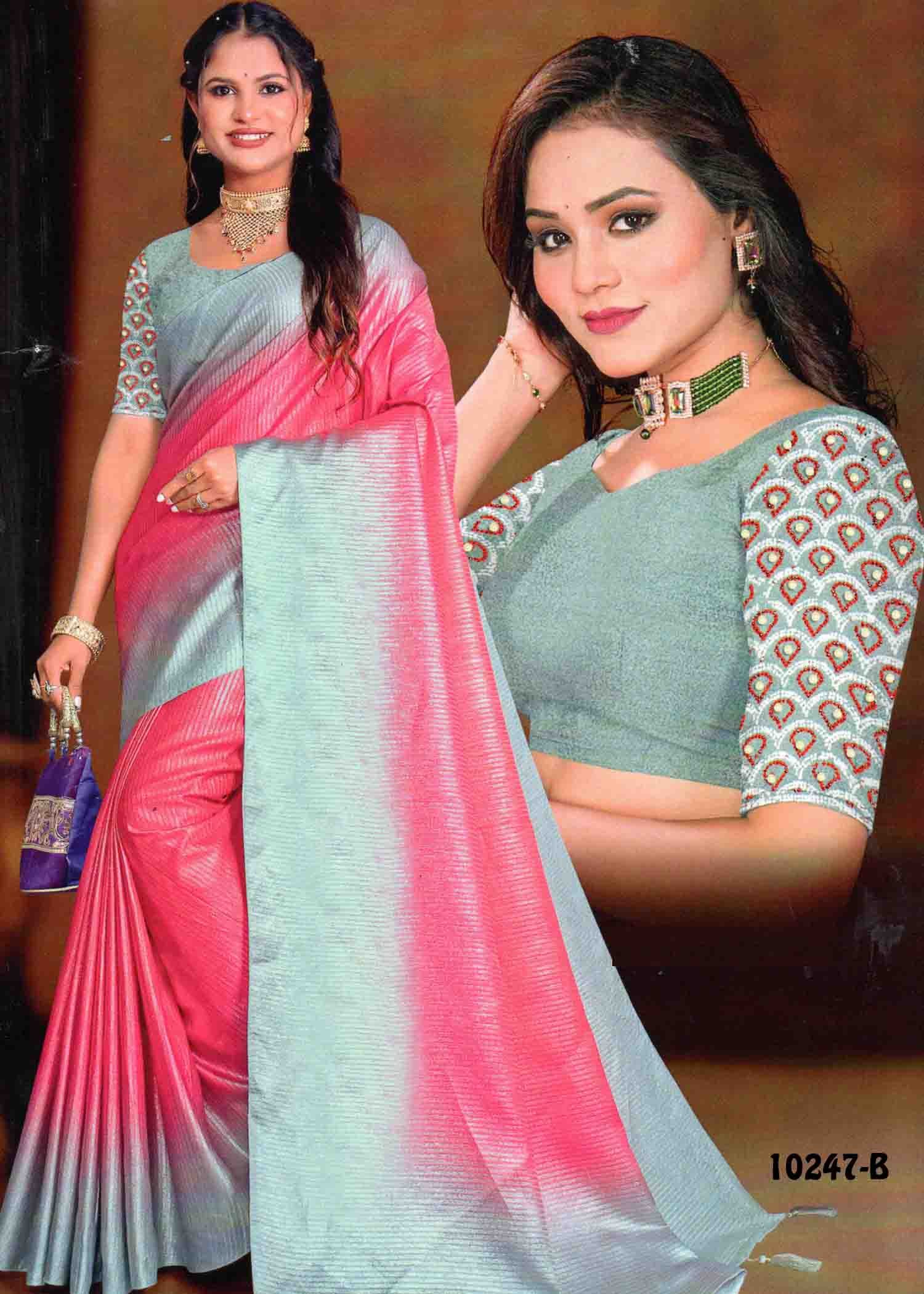 Sneha -10247-B LipstickPink Color Traditional Look Softy Tissue Silk Saree CM1279693 (LR8E)