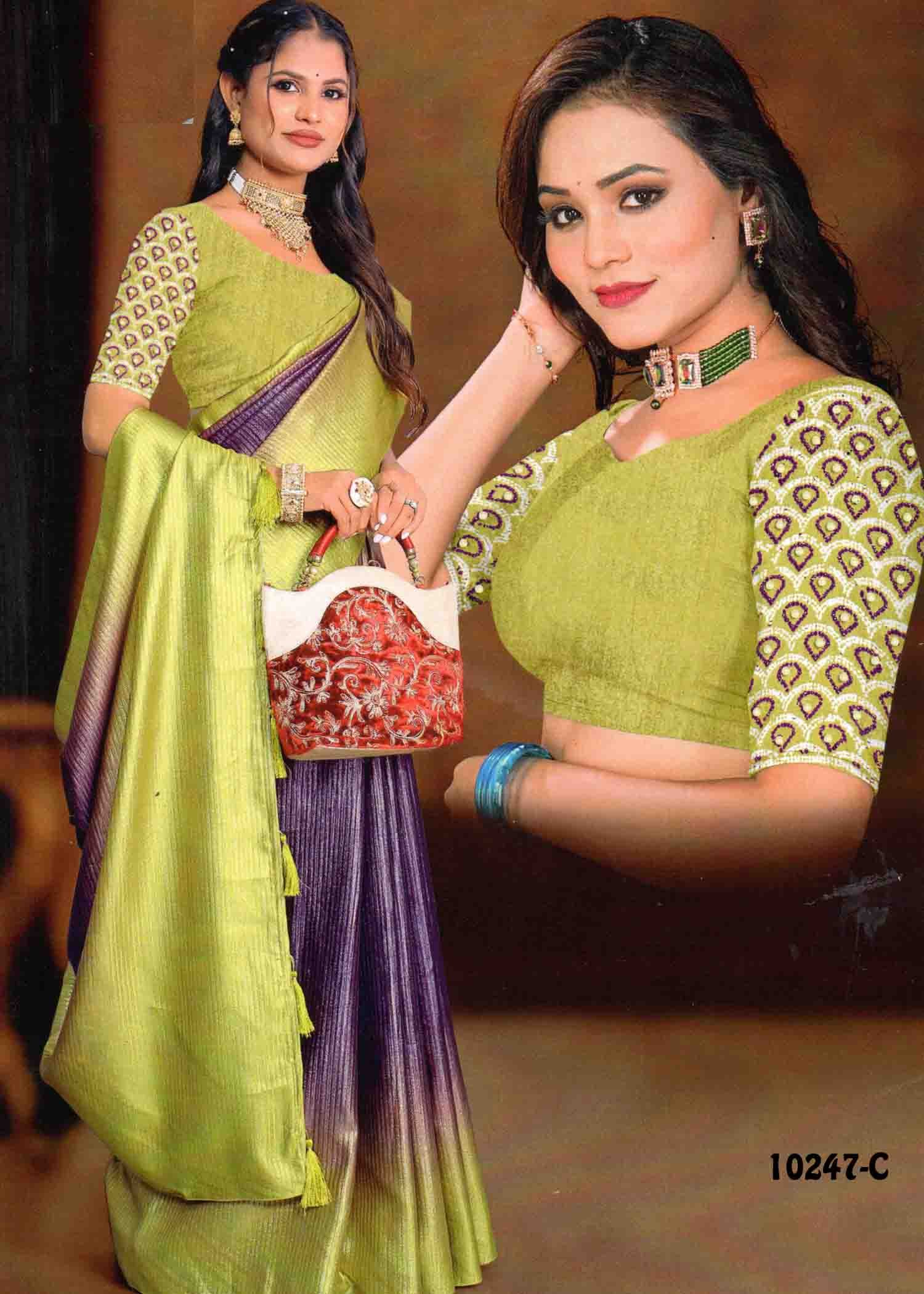 Sneha -10247-C Violet Color Traditional Look Softy Tissue Silk Saree CM1279693 (LR8E)