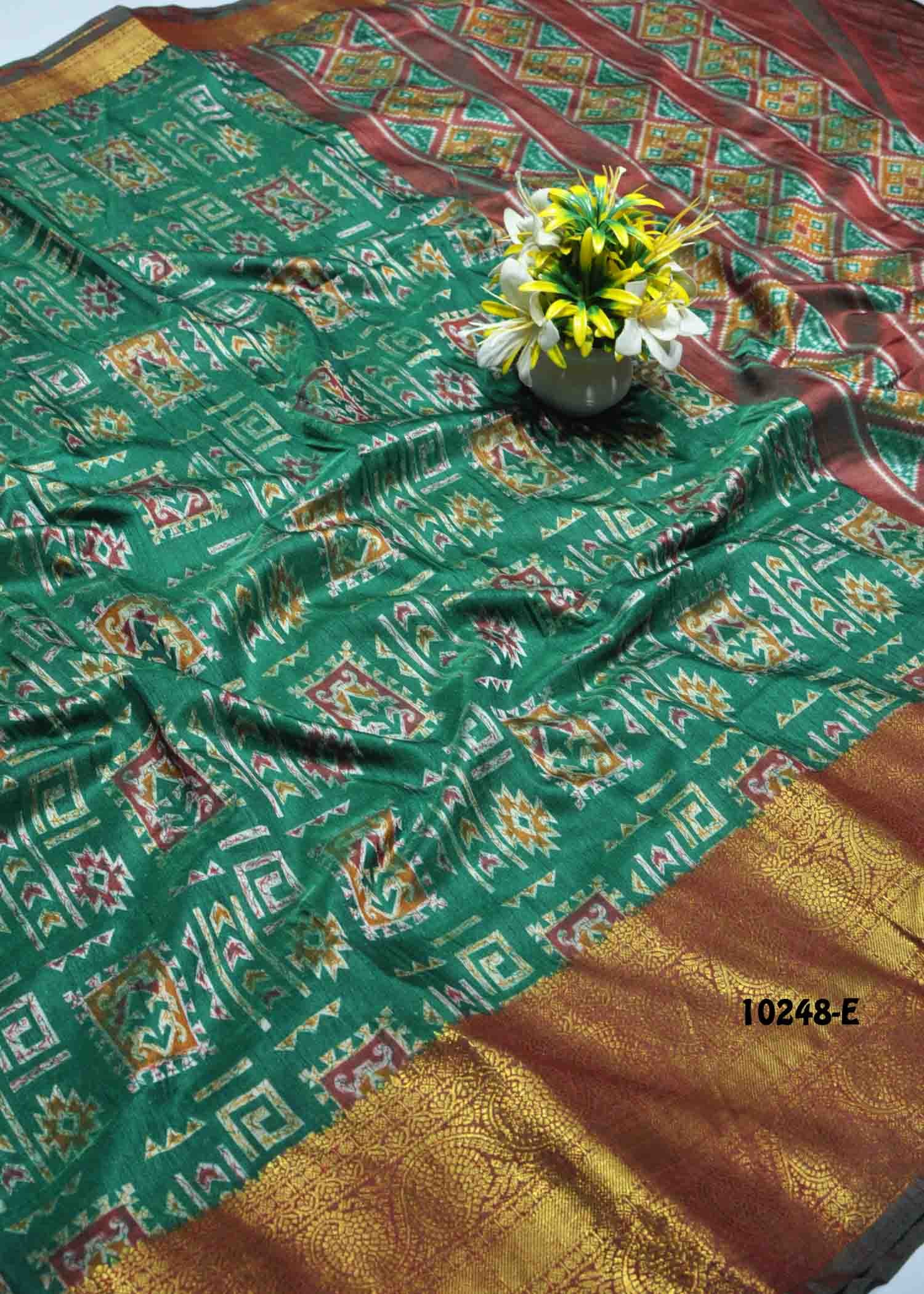 Sayuuri - 10248-E Green Color Traditional Wear Pochampally Saree CM1303789 (LR3E)