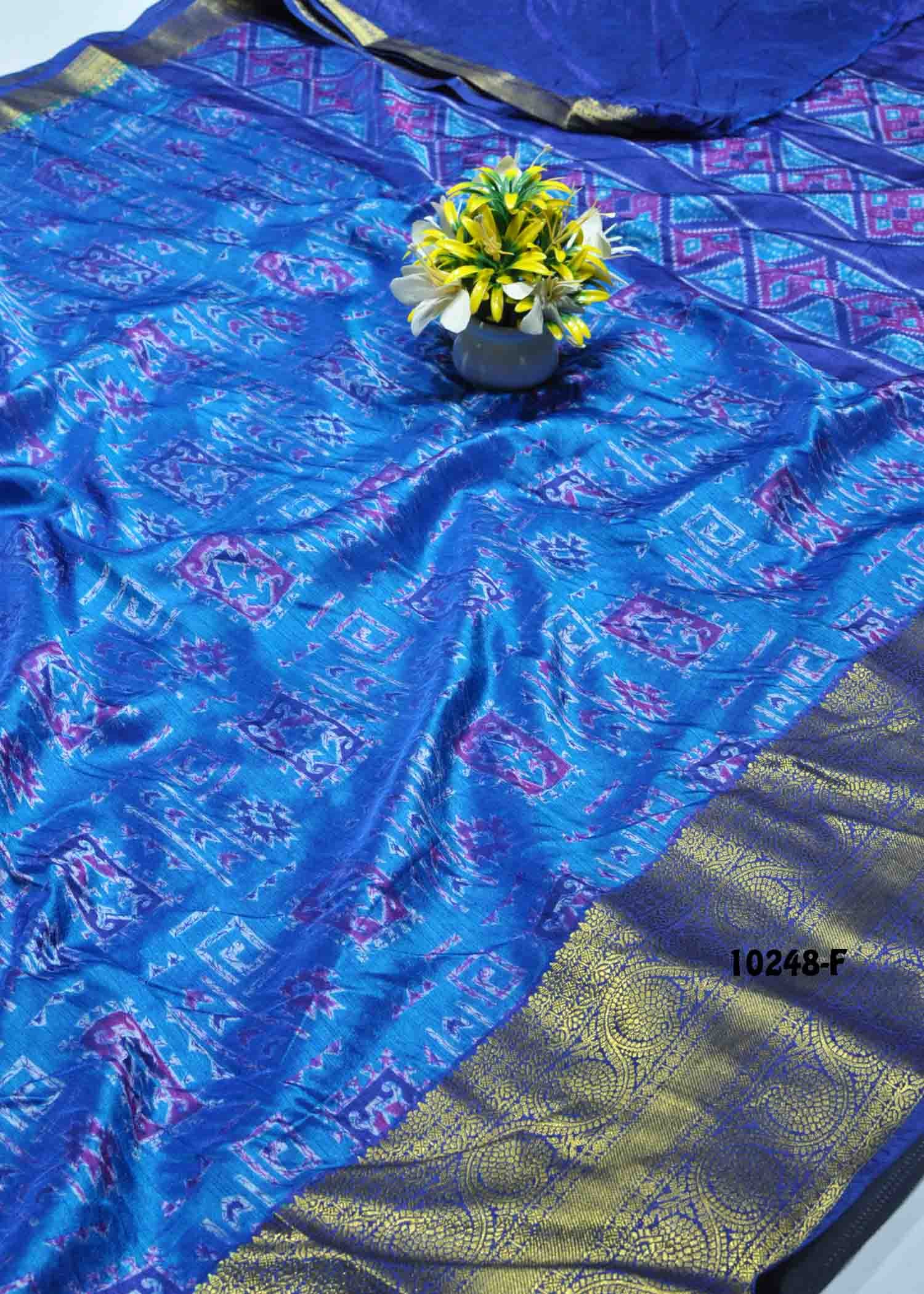 Sayuuri - 10248-F Blue Color Traditional Wear Pochampally Saree CM1303789 (LR3E)