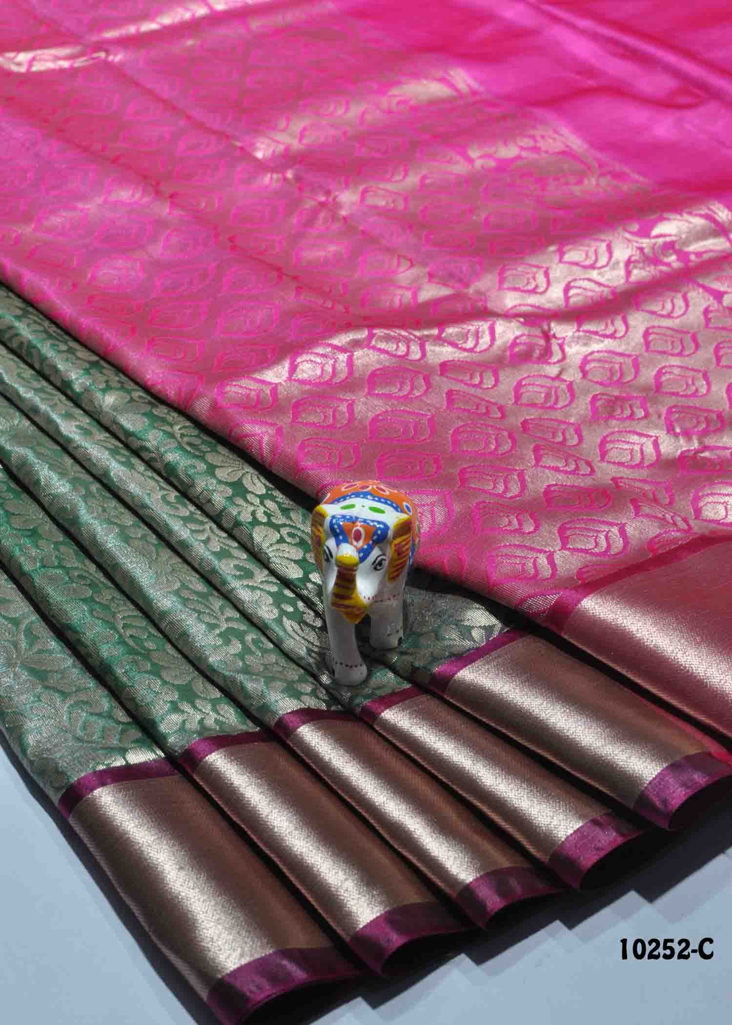 Thosika - 10252-C BasilGreen Color Traditional Wear Tissue Banaras Saree CM1309172 (LR3E)