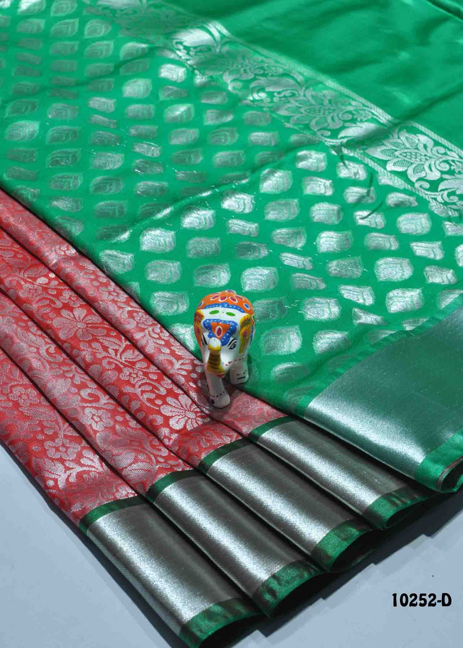 Thosika - 10252-D Red Color Traditional Wear Tissue Banaras Saree CM1309172 (LR3E)