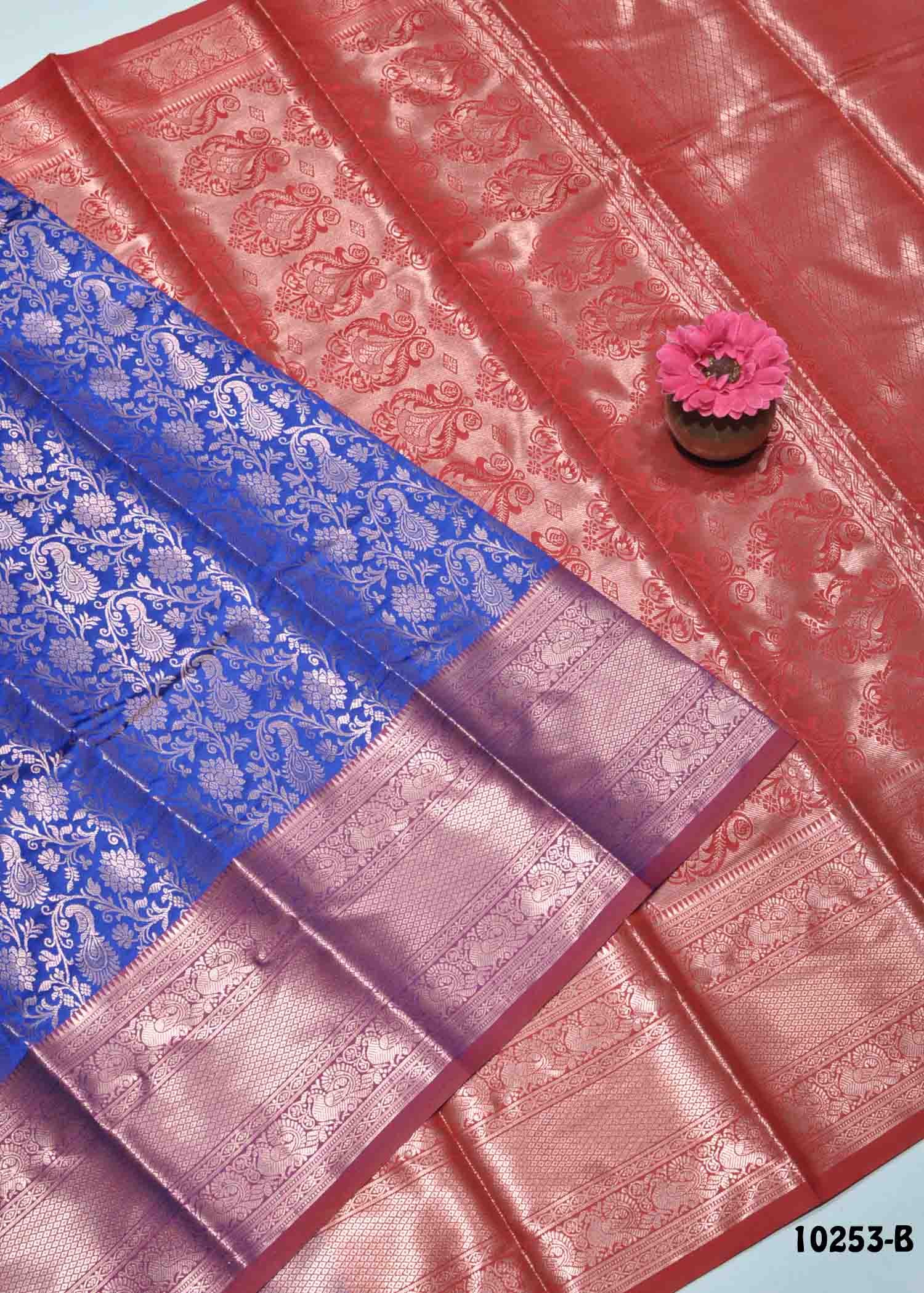 Aksara - 10253-B NavyBlue Color Traditional Wear Banaras Silk Saree CM1305542 (LR3E)