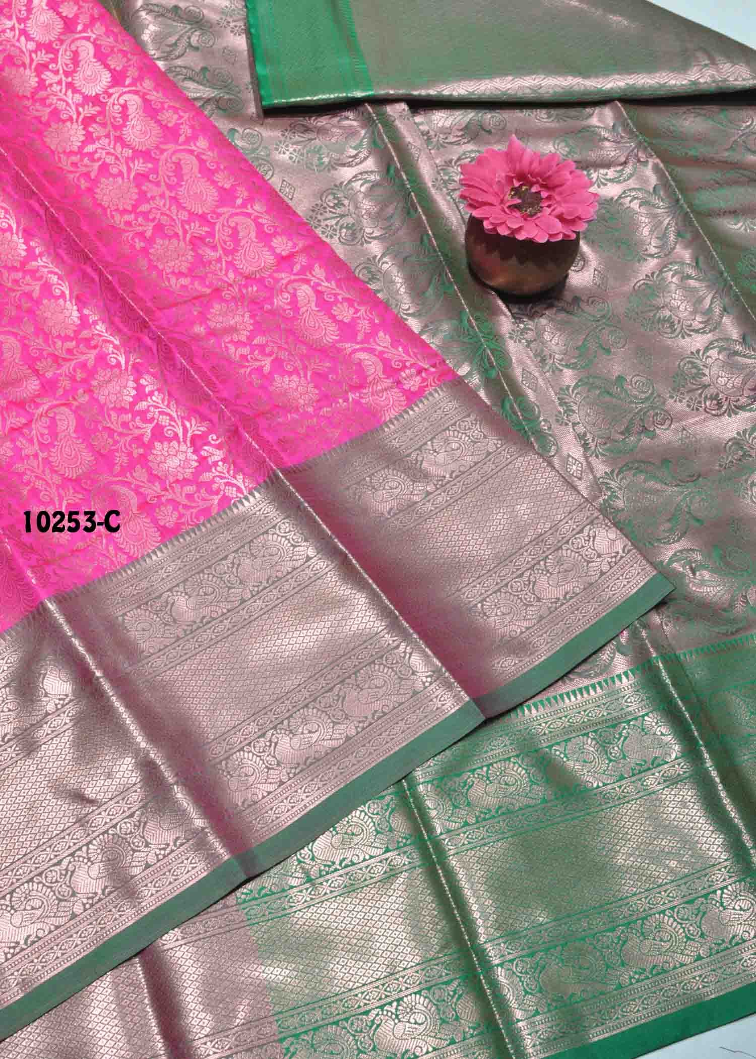 Aksara - 10253-C HotPink Color Traditional Wear Banaras Silk Saree CM1305542 (LR3E)