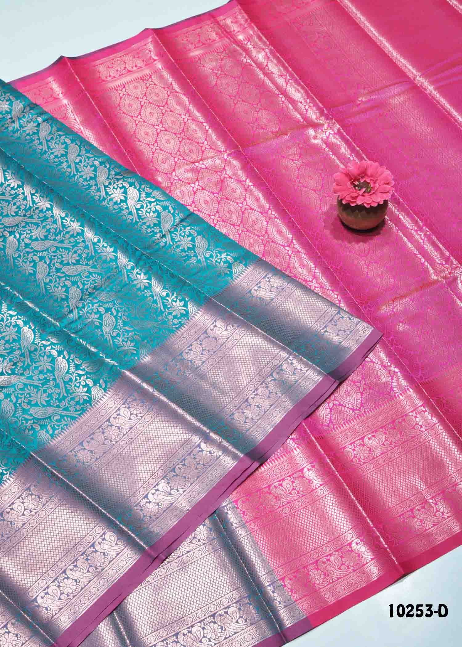 Aksara - 10253-D PineGreen Color Traditional Wear Banaras Silk Saree CM1305542 (LR3E)