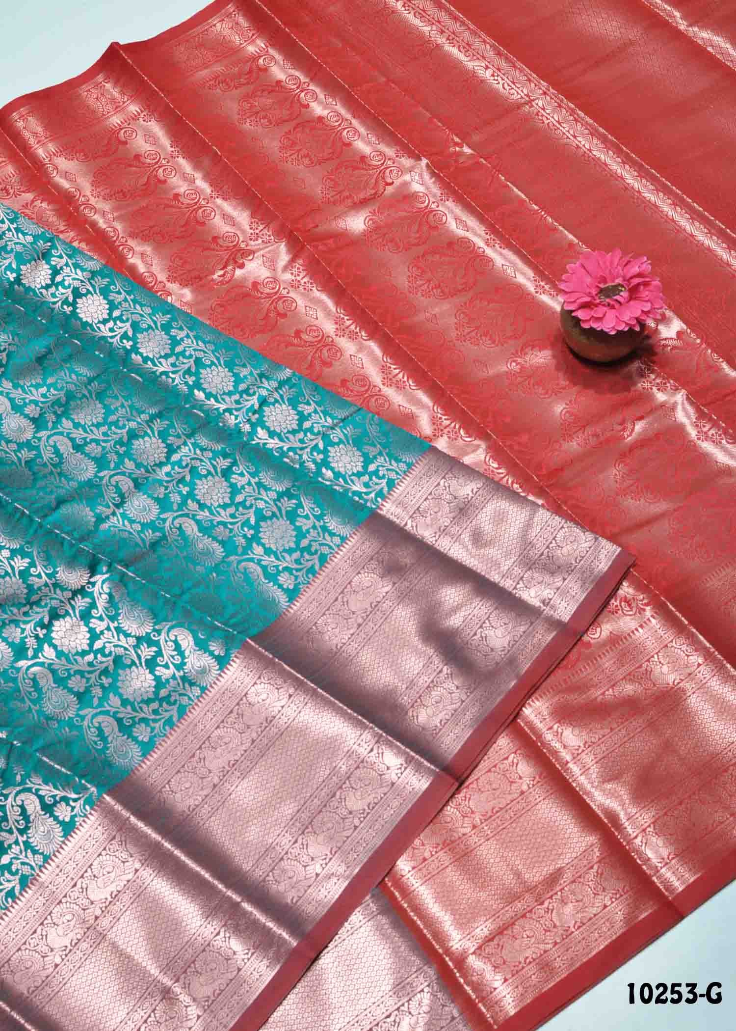 Aksara - 10253-G PineGreen Color Traditional Wear Banaras Silk Saree CM1305542 (LR3E)