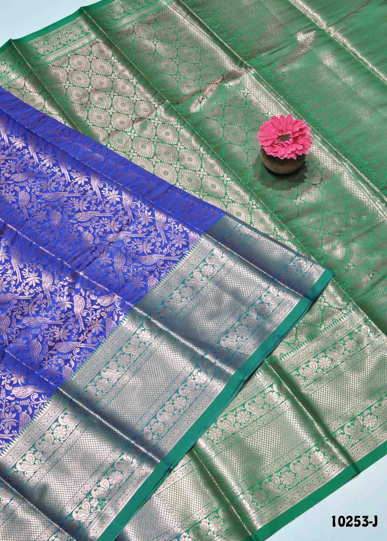 Aksara - 10253-J NavyBlue Color Traditional Wear Banaras Silk Saree CM1305542 (LR3E)