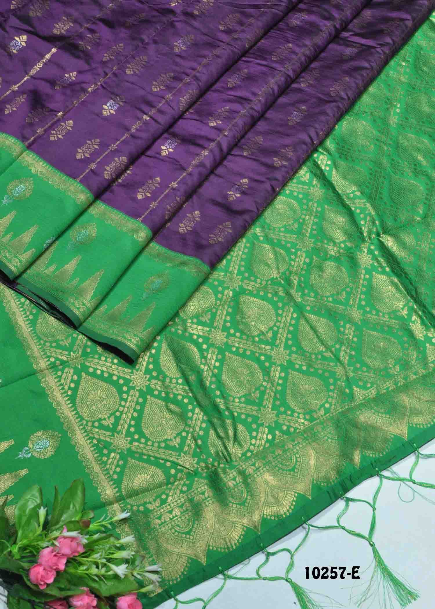 Saathvika - 10257-E DeepPurple Color Traditional Wear Banaras Silk Saree CM1290709 (LR1D)