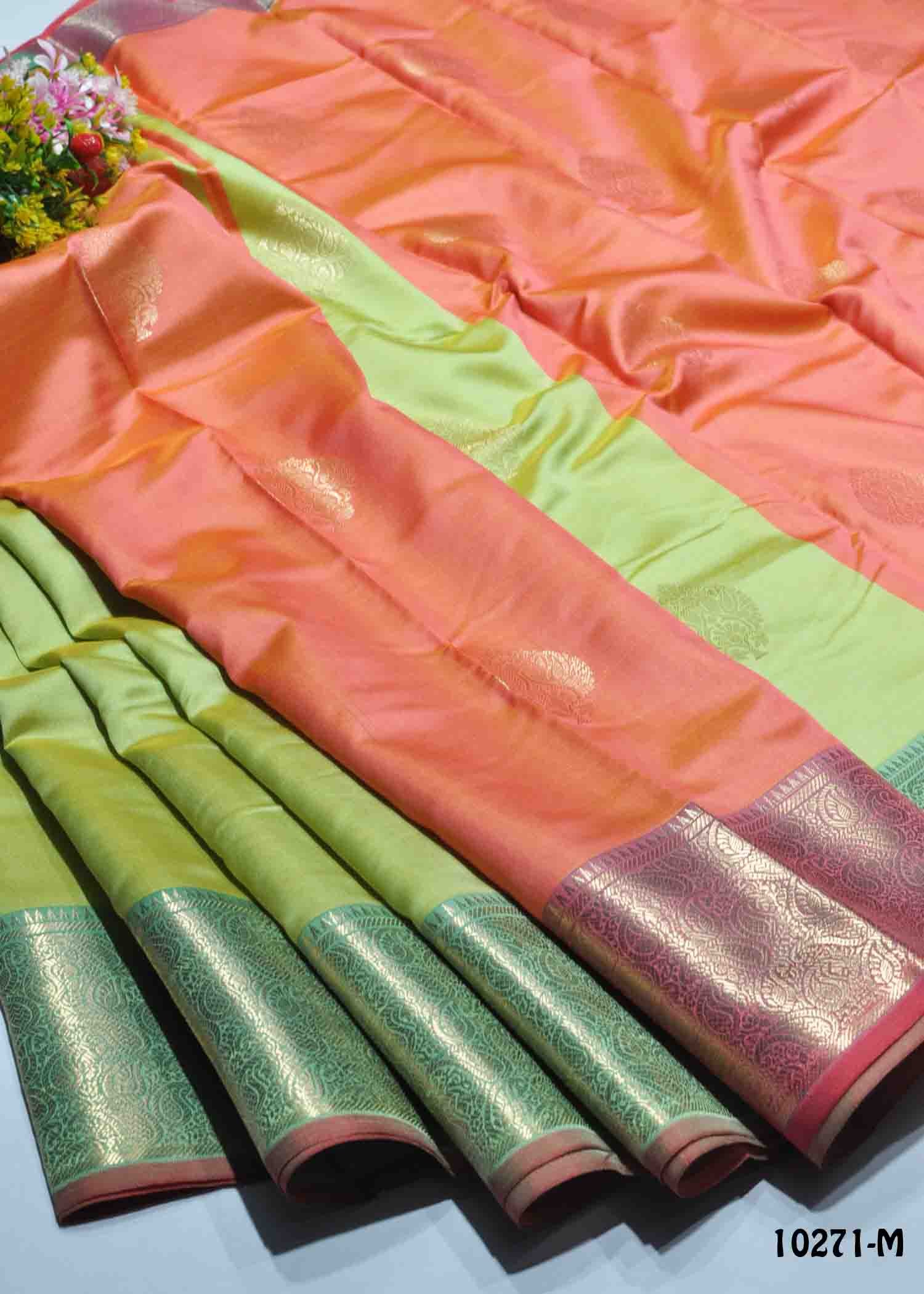 Savithri - 10271-M SpringGreen Color Excellent Lichi Silk Saree CM1274218 (LR2D)