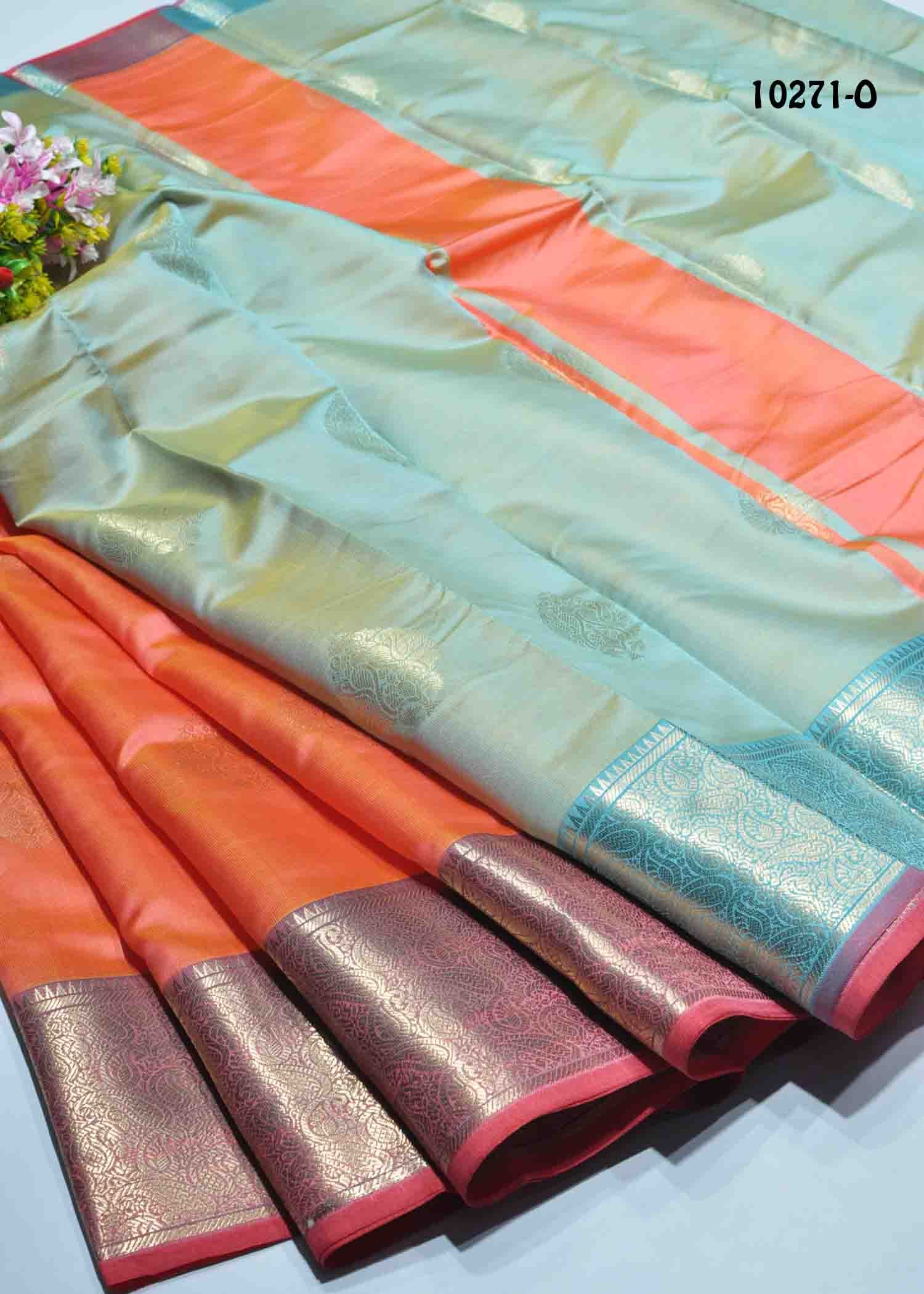 Savithri - 10271-O SalsaRed Color Excellent Lichi Silk Saree CM1274218 (LR2D)