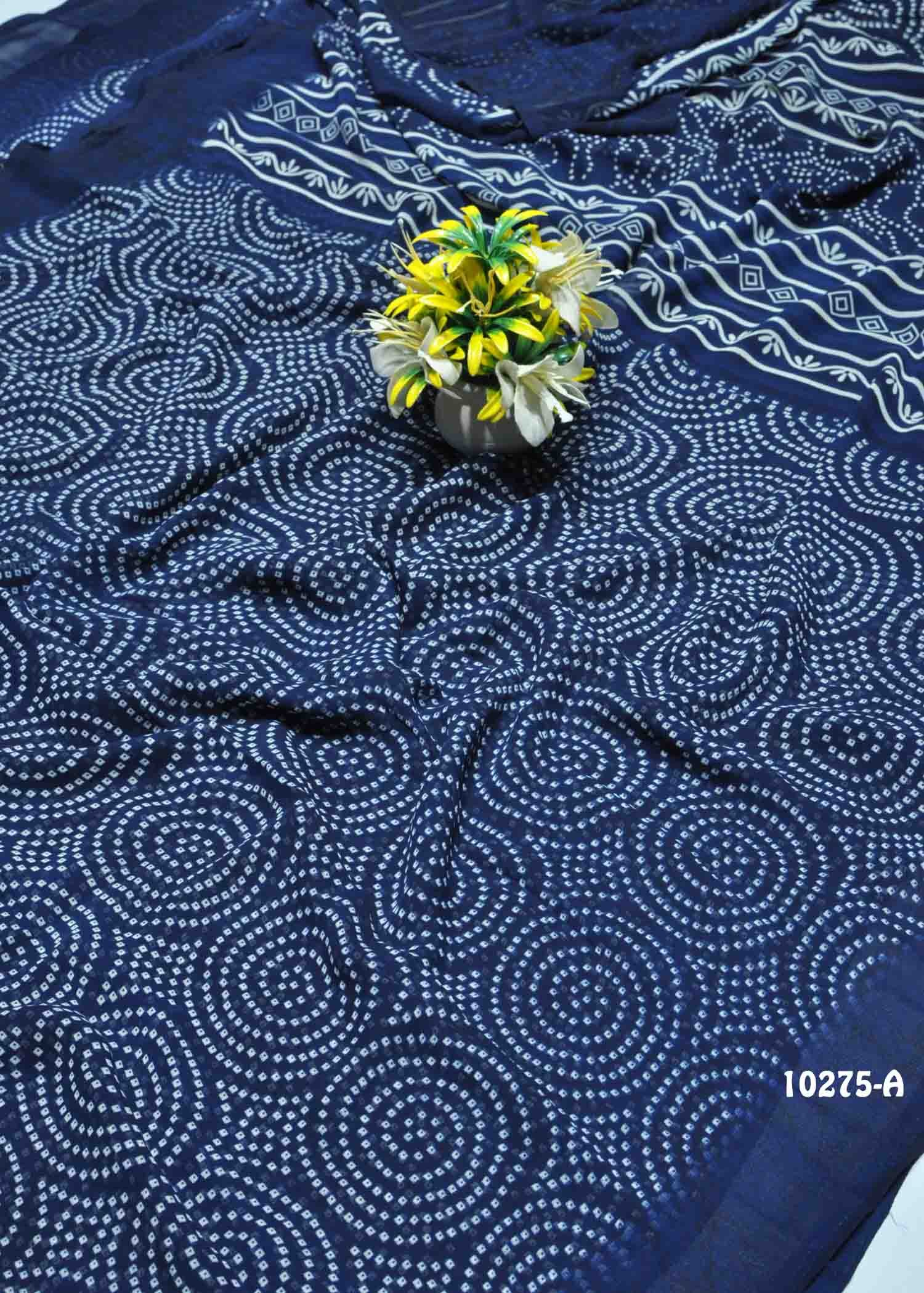 Saanvi -10275-A   NavyBlue Color Soft Georgette Saree CM1254387 (LR11D)