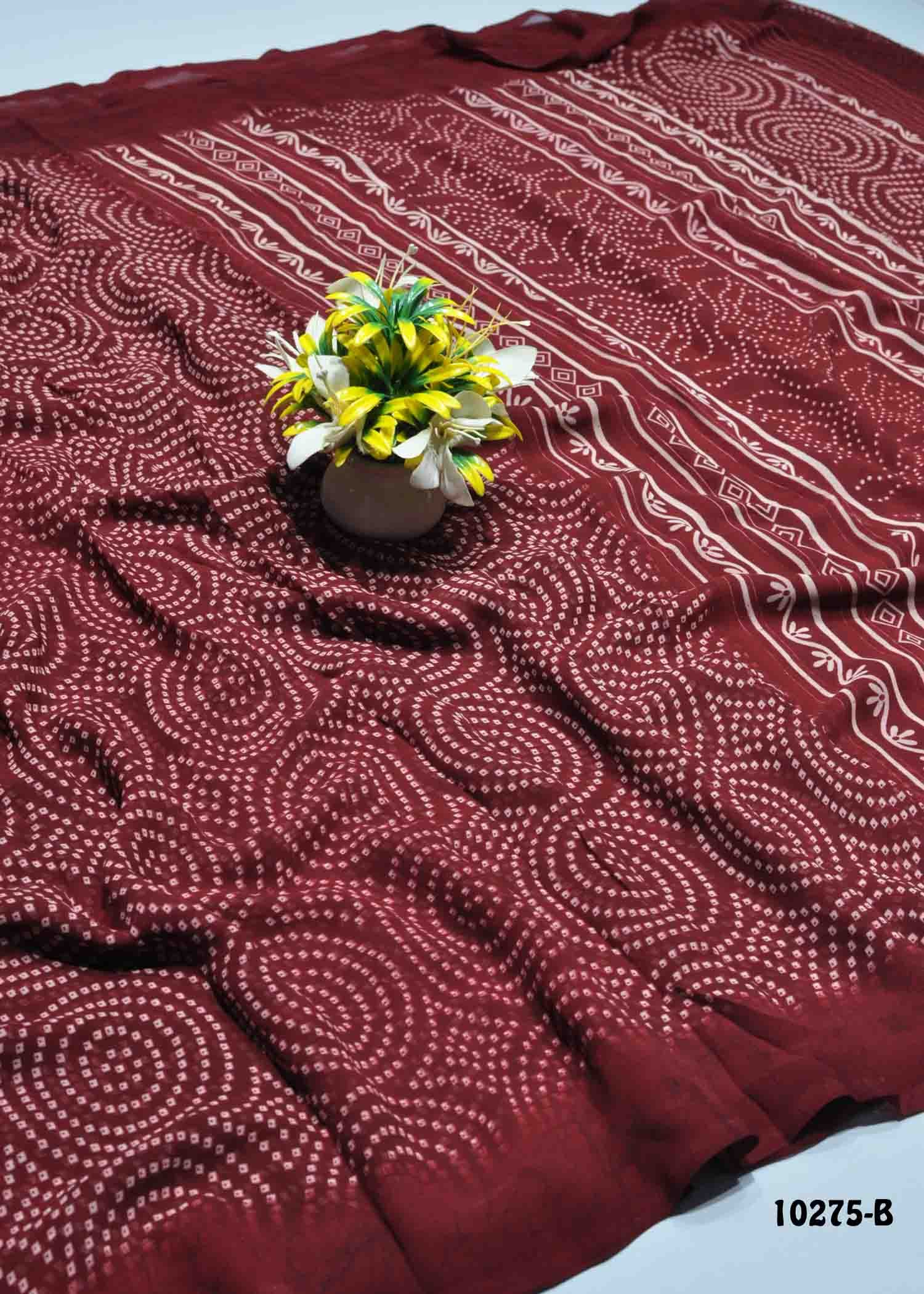 Saanvi -10275-B   Maroon Color Soft Georgette Saree CM1254387 (LR11D)