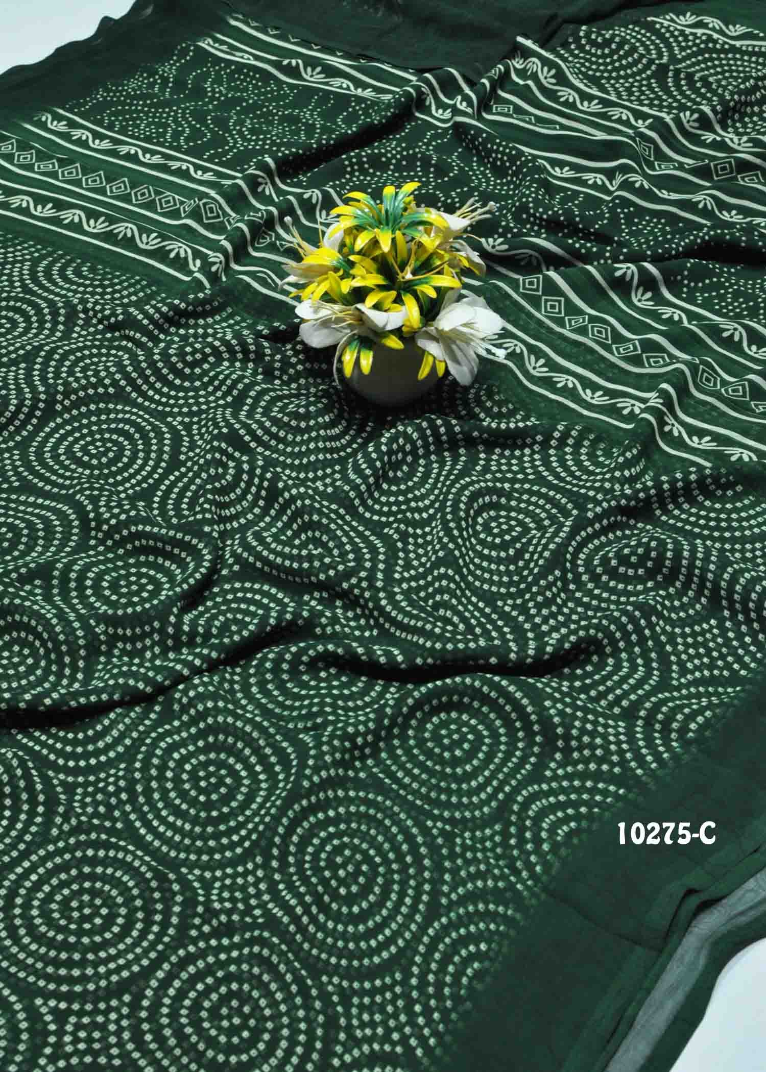 Saanvi -10275-C   Green Color Soft Georgette Saree CM1254387 (LR11D)