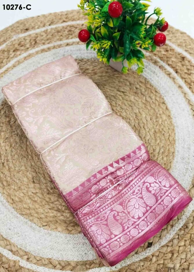Asvitha - 10276-C  Ivory Color Excellent Lichi Silk Saree CM1284495 (RR2B)