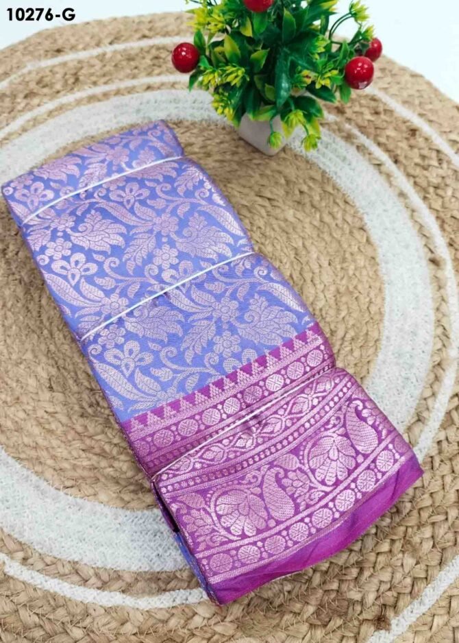 Asvitha - 10276-G  Lavender Color Excellent Lichi Silk Saree CM1284495 (RR2B)
