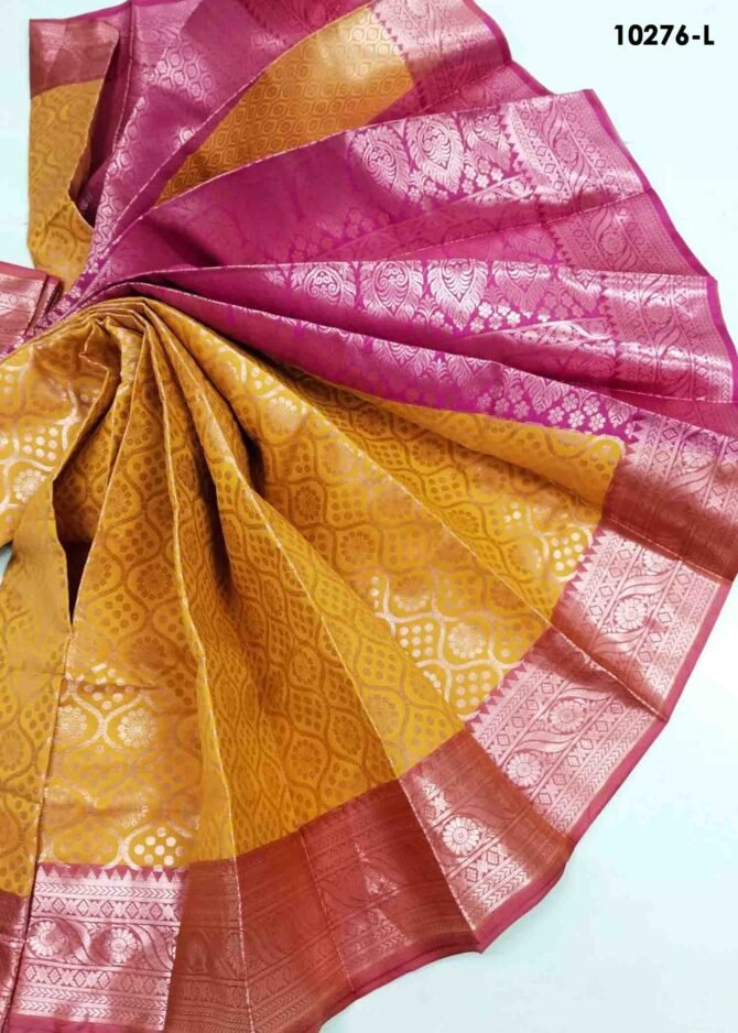 Asvitha - 10276-L  Mustard Color Excellent Lichi Silk Saree CM1284495 (RR2B)
