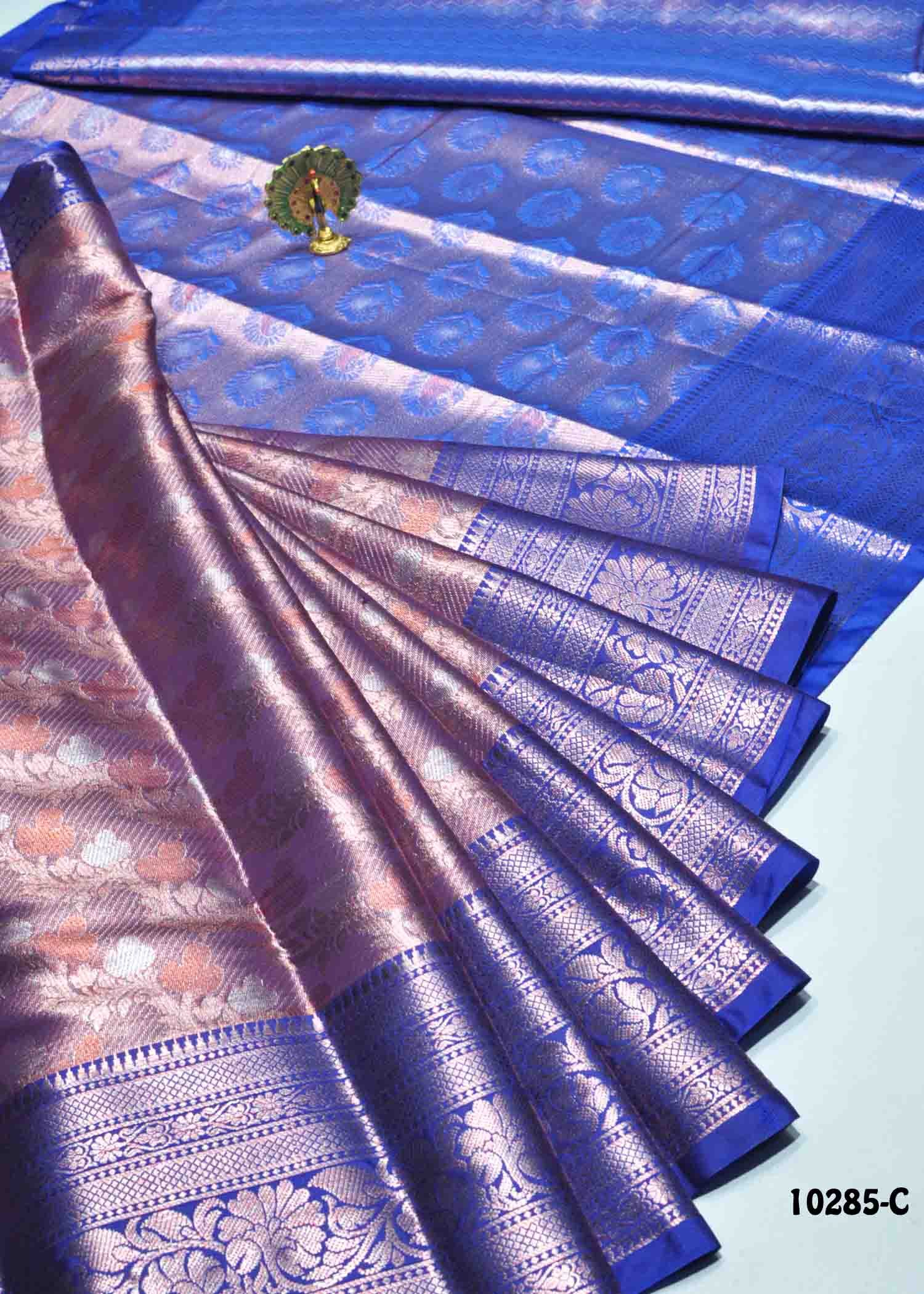 Jaashritha- 10285-C DamsonPurple Color Excellent Look Tissue Silk Saree CM1308532 (LR1E)