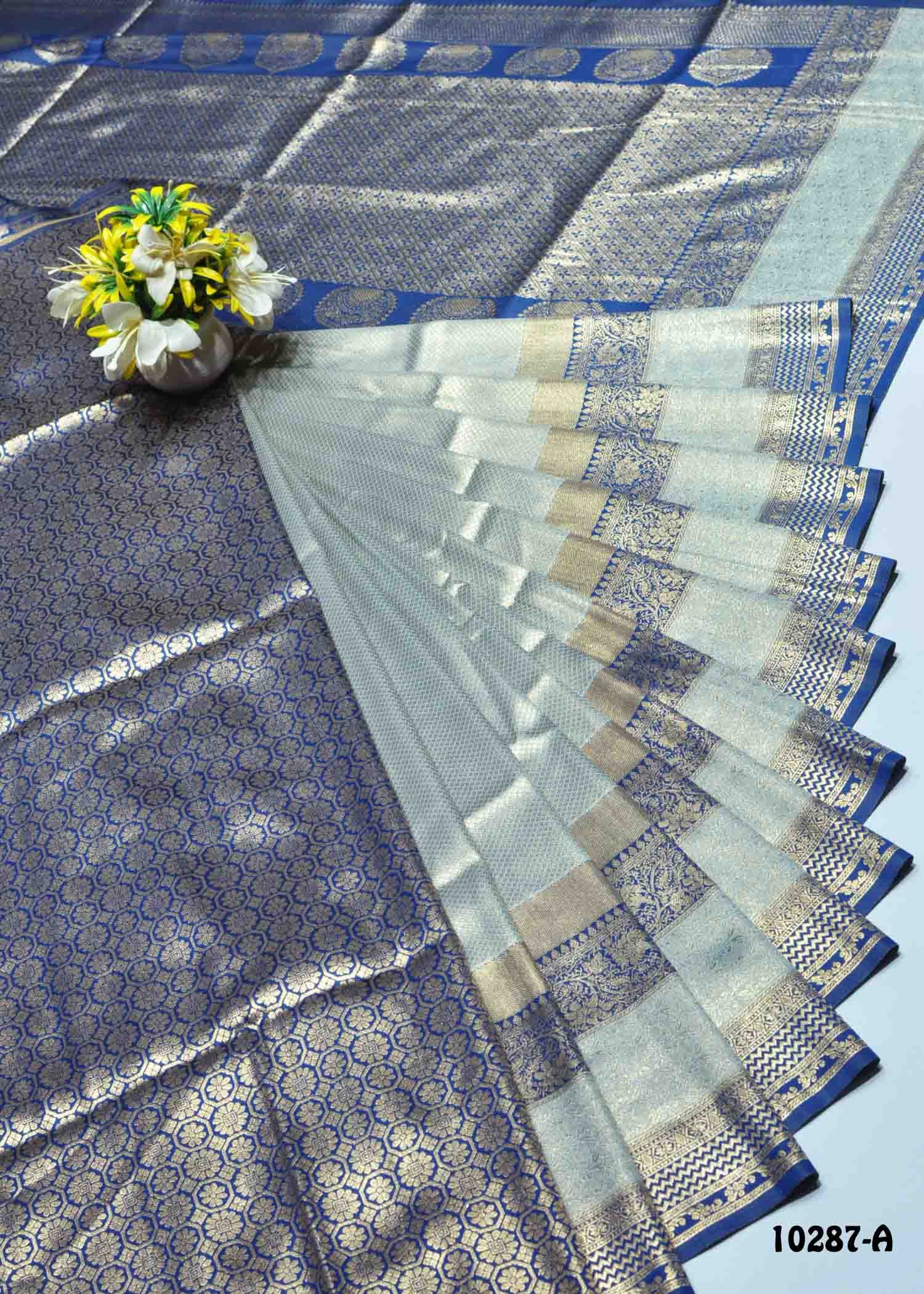 Navaneetha- 10287-A Grey Color Excellent Traditional Look Semi-Pattu Saree CM1310795 (LR1E)