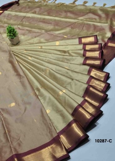 Subathra -10287-C  Tan Color Traditonal Look Paithani Silk Saree CM1283423 (RR1D)