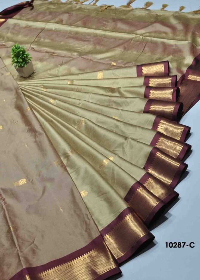 Subathra -10287-C  Tan Color Traditonal Look Paithani Silk Saree CM1283423 (RR1D)
