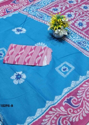 Anushka -10295-B   SkyBlue Color Soft Pure Cotton Saree CM1302503 [LR4B]