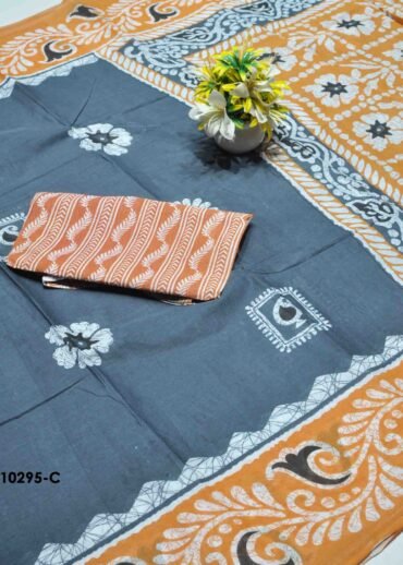 Anushka -10295-C   Grey Color Soft Pure Cotton Saree CM1302503 [LR4B]